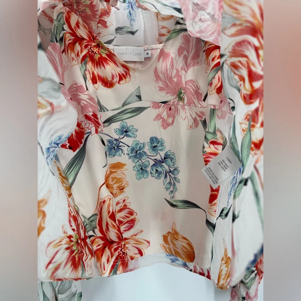 Christy Lynn 2 piece silk top set - Picture 4 of 7